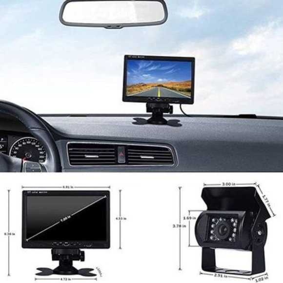 NEW Backup Camera Kit, 7 Inch LCD Rear View Camera Monitor, Night Vision - Picture 3 of 5